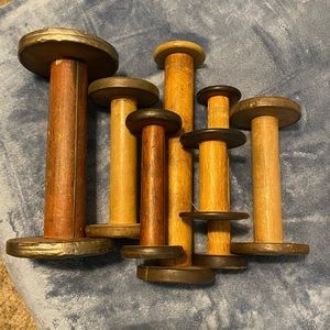 Lot of (7) Vintage Spool/bobbin/thread/candle/ factory